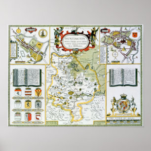 Huntington, graviert von Jodocus Hondius Poster