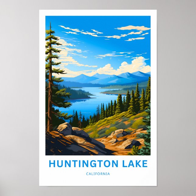 Huntington Lake California Travel Print Poster (Vorne)