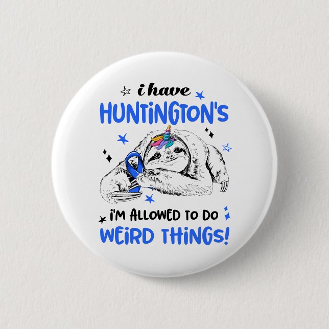Huntington's Awareness Month Ribbon Geschenke Button (Vorderseite)