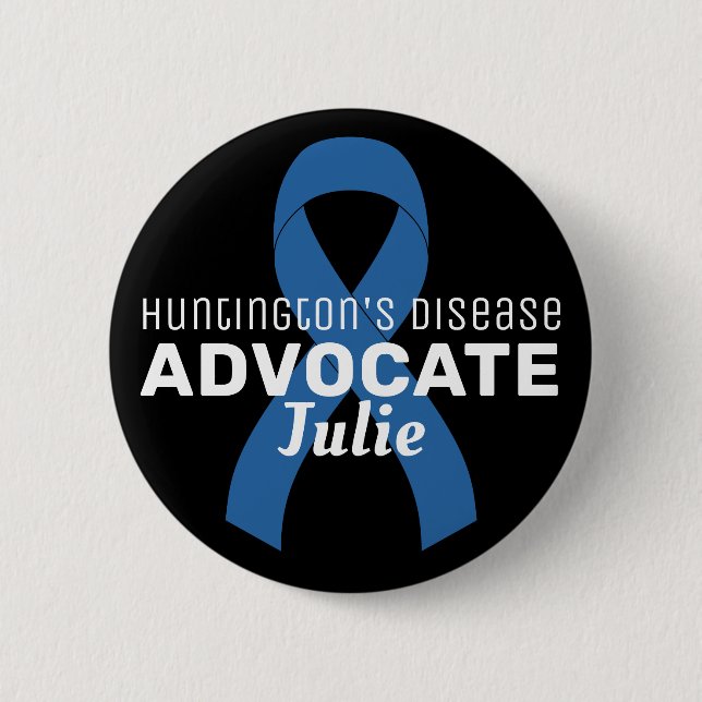 Huntington's Disease Advocate Ribbon Black Button (Vorderseite)