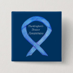 Huntington's Disease Awareness Ribbon Custom Butto Button