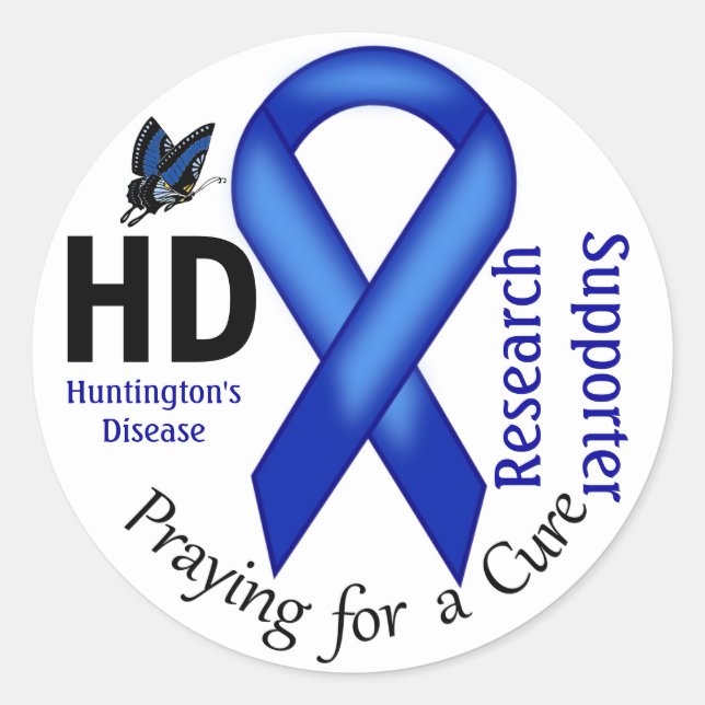Huntington's Disease HD Awareness Research Support Runder Aufkleber (Vorderseite)