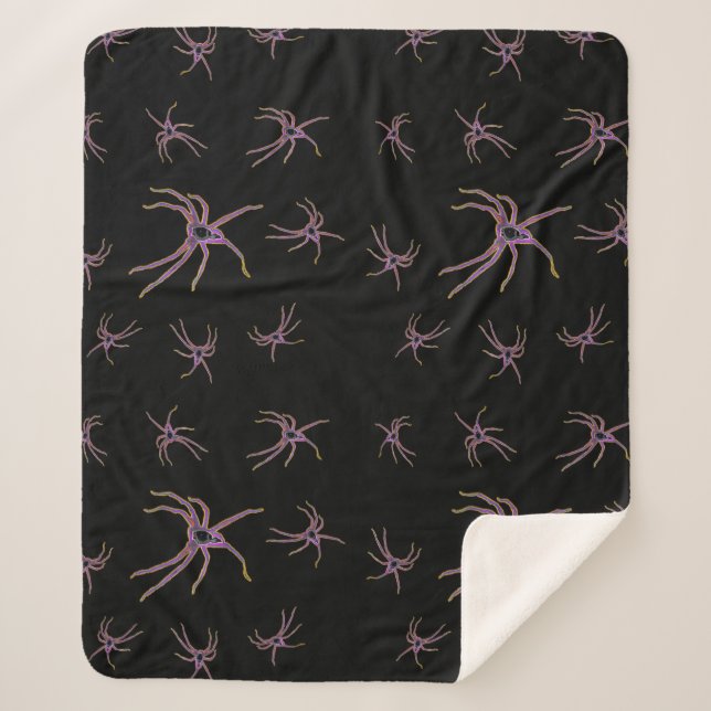 Huntsman Spiders Art on Black Sherpadecke (Vorderseite)