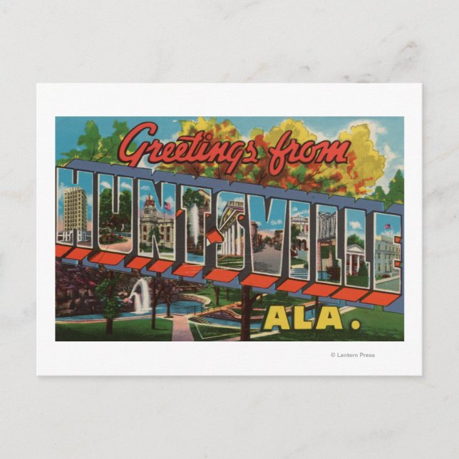 Huntsville, Alabama - Große Buchstabenszenen Postkarte (Vorderseite)