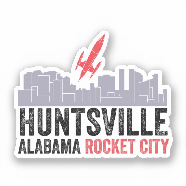 Huntsville Alabama Rocket City Aufkleber (Vorderseite)