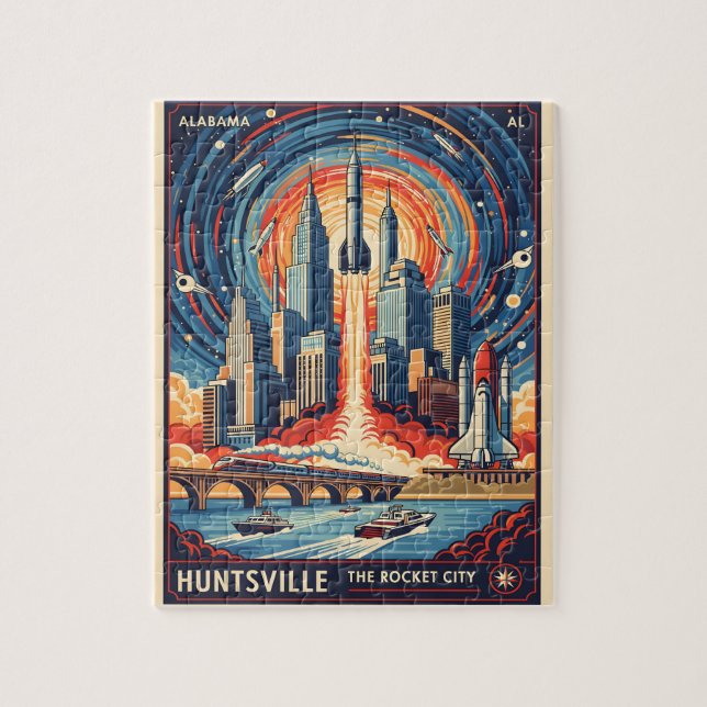 Huntsville Alabama Rocket City Futuristic Space (Vertikal)