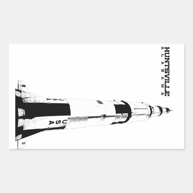 Huntsville, Alabama Saturn / Rakete Rechteckiger Aufkleber (Vorderseite)