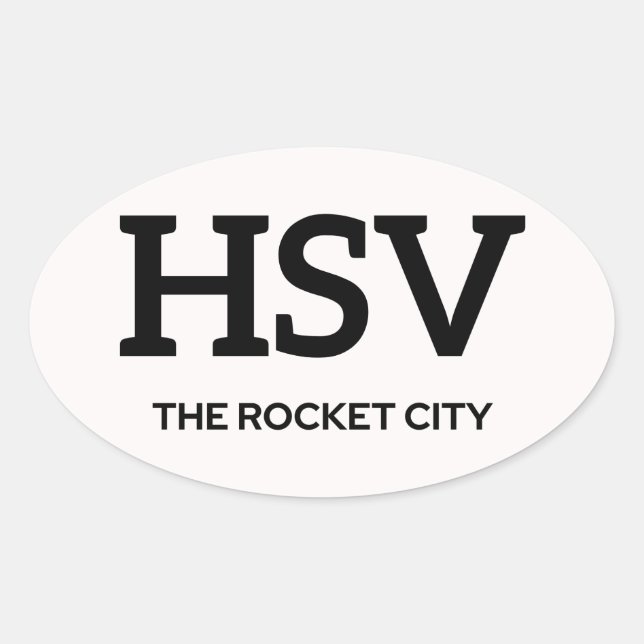 Huntsville IATA-Sticker 1 Ovaler Aufkleber (Vorderseite)