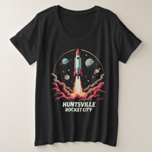 Huntsville Rocket City Weltraum-Abenteuer Große Größe T-Shirt