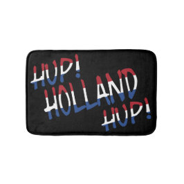 Hup Holland Hup überlagerte sich bei der NLD-Flagg Badematte