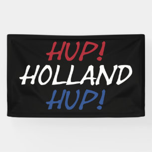 Hup Holland Hup überlagerte sich bei der NLD-Flagg Banner