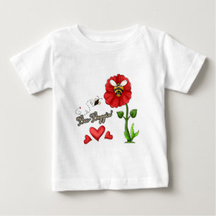 Hüpfende Biene auf der Blume Baby T-shirt