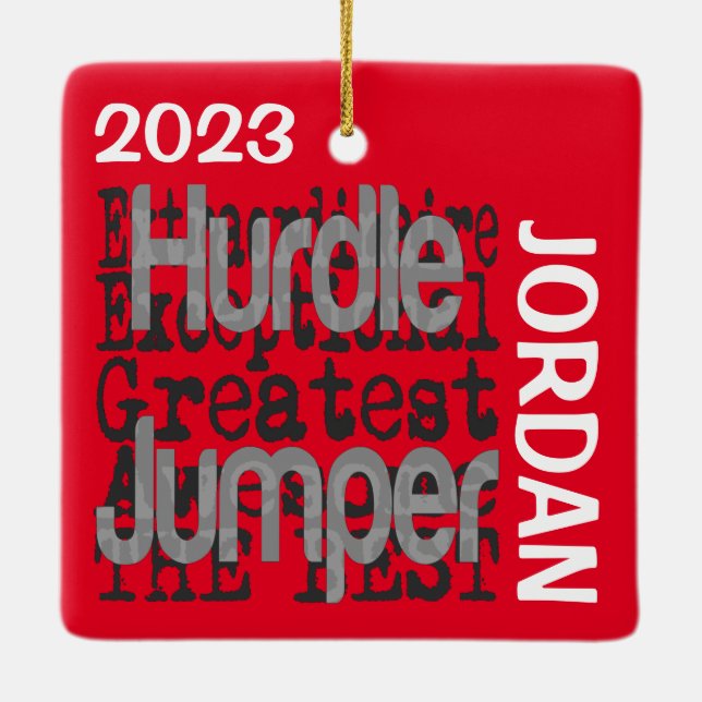 Hurdle Jumper Extraordinaire CUSTOM Keramikornament (Rückseite)