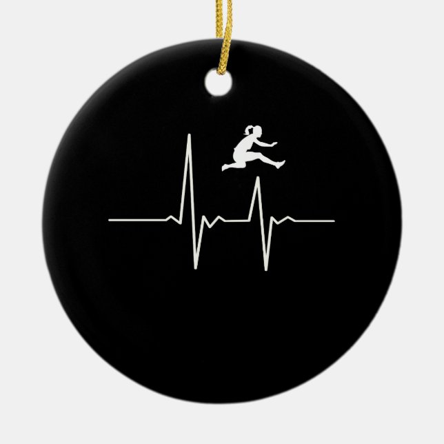 Hurdler Heartbeat Keramik Ornament (Vorne)