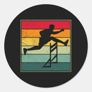 Hurdles Hurdling Hurdler Running Runner Athleten Runder Aufkleber