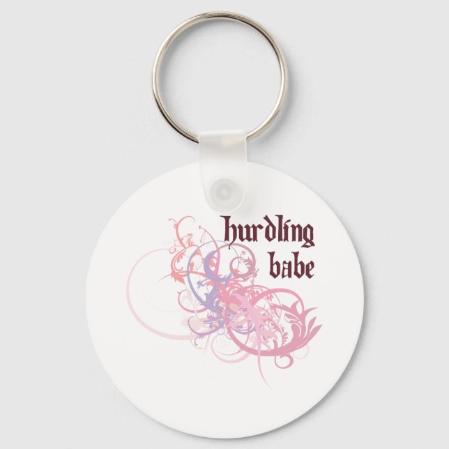 Hurdling Babe Schlüsselanhänger (Vorderseite)