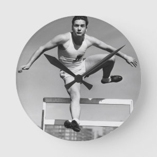 Hurdling Runde Wanduhr