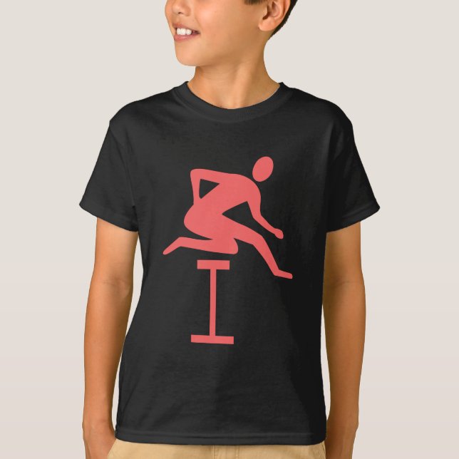 Hurdling - tropisches Rosa T-Shirt (Vorderseite)