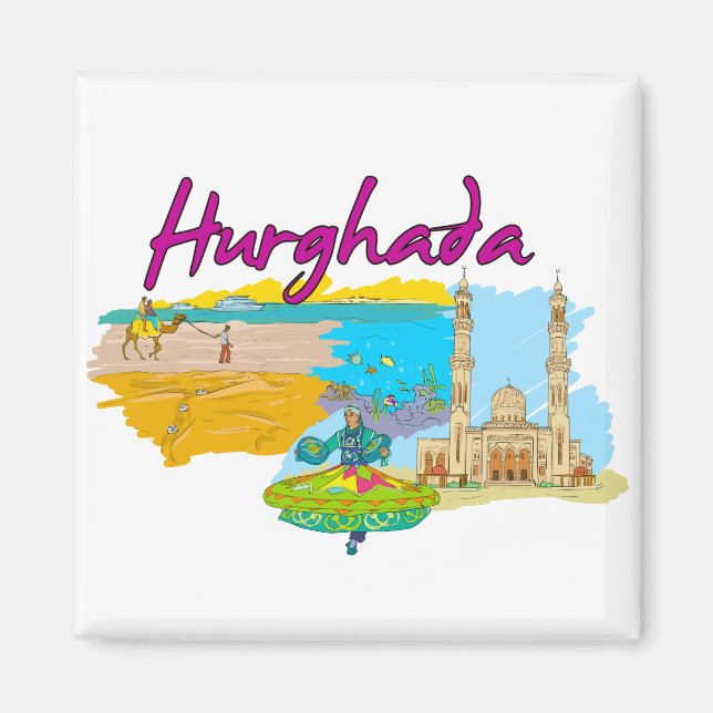 Hurghada - Ägypten.png Magnet (Vorne)
