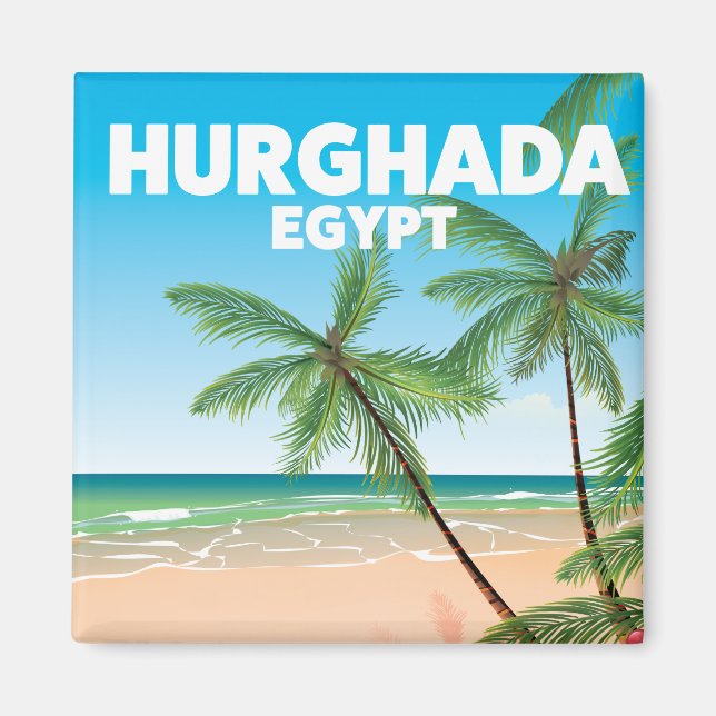 Hurghada Ägypten Reiseplakat Magnet (Vorne)