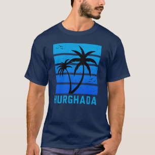 Hurghada Distressed Vintag Blue Sunset T - Shirt
