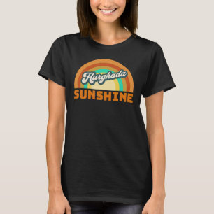 Hurghada Sunshine Retro Damen Schwarz T-Shirt