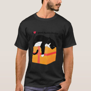 Hurkle Durkle Lustige Katze Schläft Auf Box Design T-Shirt