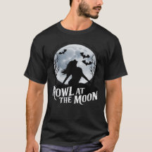 hurler au t-shirt de l'halloween de la lune