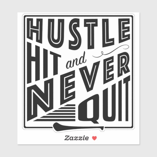 Hurling, Hustle Hit & Never Quit, GAA Gaelic Games Aufkleber (Blatt)