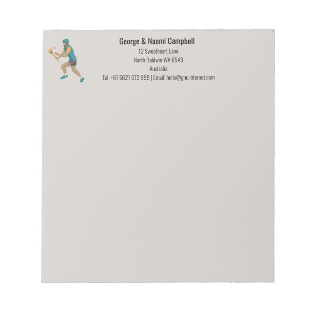 Hurling Notizblock (Vorderseite)