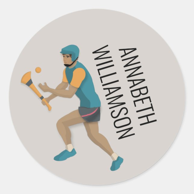 Hurling Runder Aufkleber (Vorderseite)
