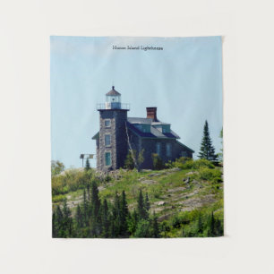 Huron Island Lighthouse-Tapete Wandteppich