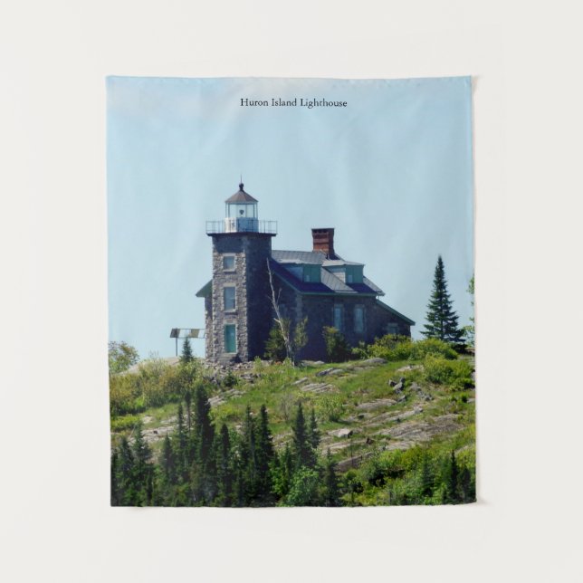 Huron Island Lighthouse-Tapete Wandteppich (Vorderseite)