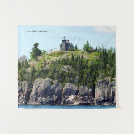 Huron Island Lighthouse Weitwinkel Wandteppich