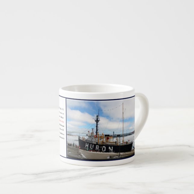 Huron Light Ship Winterespresso Tasse (Vorderseite Rechts)