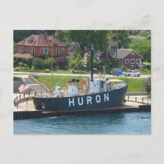 Huron Lightship Port Huron, MI St. Clair River Postkarte (Vorderseite)