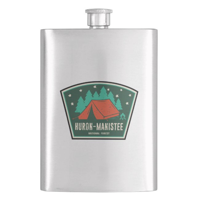 Huron Manistee National Forest Camping Flachmann (Vorderseite)