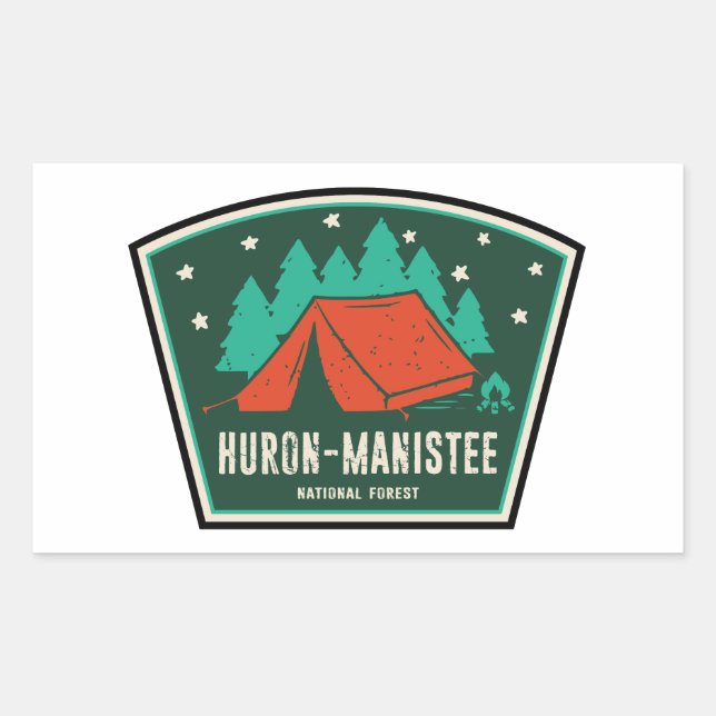 Huron Manistee National Forest Camping Rechteckiger Aufkleber (Vorderseite)