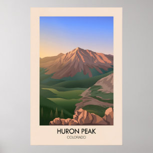 Huron Peak Colorado USA Reiseplakat Poster