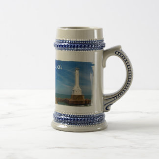 Hurone-Leuchtturmbier Stein Bierglas