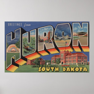 Hurone, South Dakota - große Buchstabe-Szenen Poster