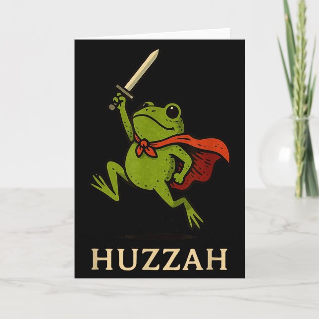Hurra Froschritter Lustiges Schwert Meme Zitat  Karte (Vorderseite)