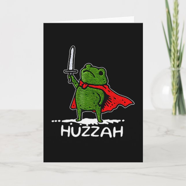 Hurra Froschritter Lustiges Schwert Meme Zitat  Karte (Vorderseite)