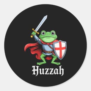 Hurra Froschritter Lustiges Schwert Meme Zitat Mit Runder Aufkleber