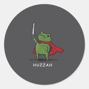 Hurra Froschritter Lustiges Schwert Meme Zitat Runder Aufkleber