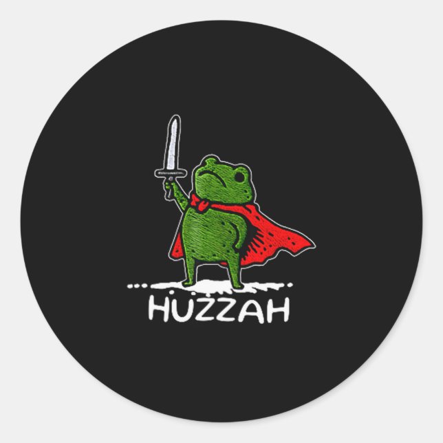 Hurra Froschritter Lustiges Schwert Meme Zitat  Runder Aufkleber (Vorderseite)