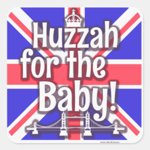 Hurra für das Baby! Quadratischer Aufkleber