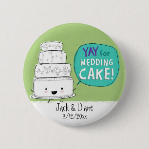 HURRA für Hochzeitstorte! Anpassbar Button