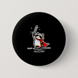 Hurra Waschbär Ritter Lustiges Schwert Meme Zitat  Button