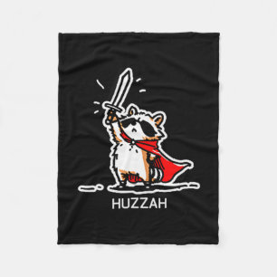 Hurra Waschbär Ritter Lustiges Schwert Meme Zitat Fleecedecke